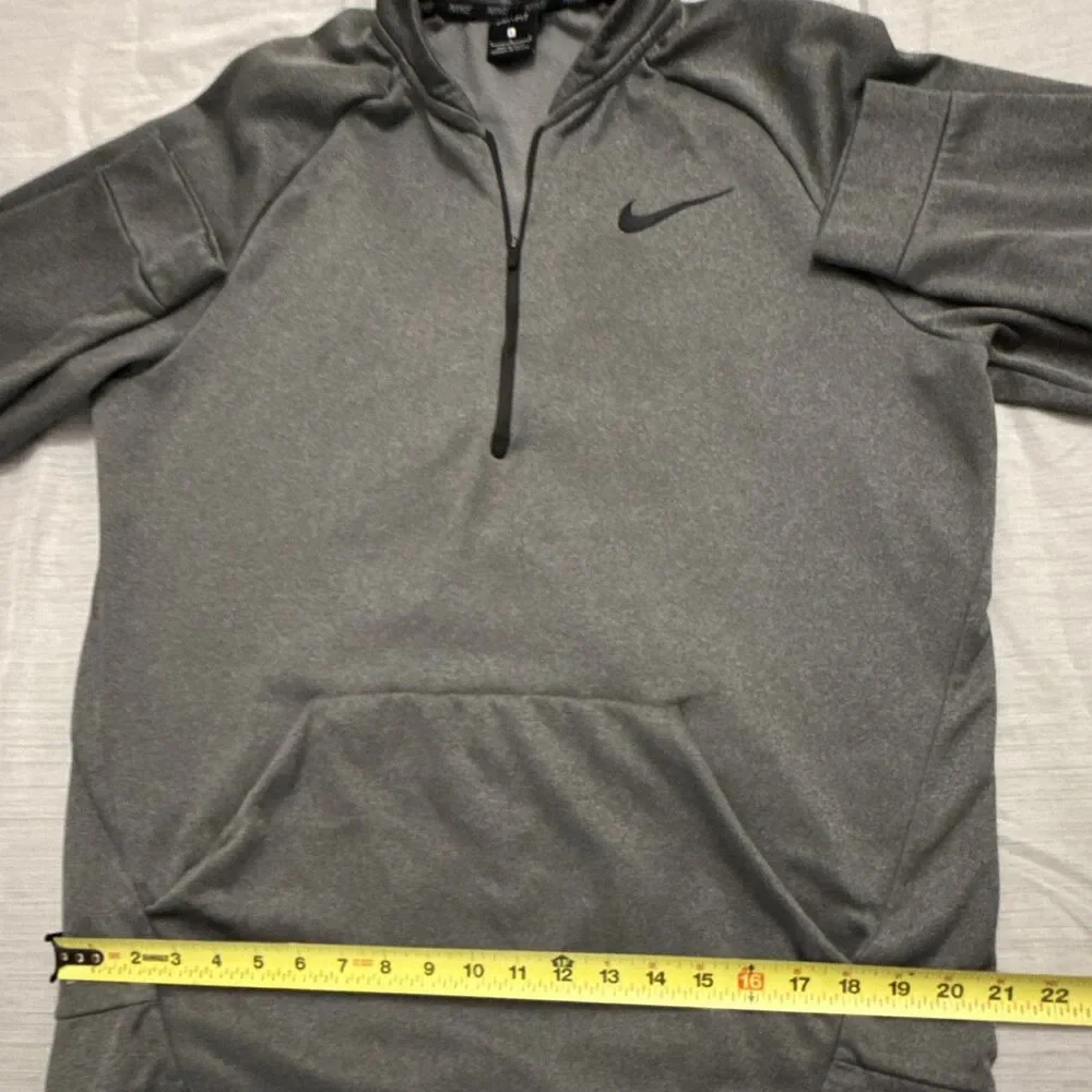 Nike Dri-Fit Pullover Sweater Quarter Zip Up Men’s L Charcoal Gray Made In Egypt